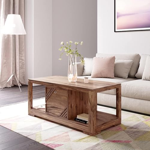 Image of Solid sheesham Decor A Beautiful SCoffee Table with Storage | Wooden Coffee Table for Home,Living Room,Bedroom | (Coffee Table)