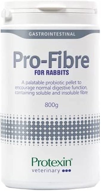 Protexin Veterinary Pro-Fibre for Rabbits, 800g  High-Fibre Pellets with Probiotics and Prebiotics. Encouraging Normal Digestive Function in Rabbits. Dandelion Flavour. Dark green/brown