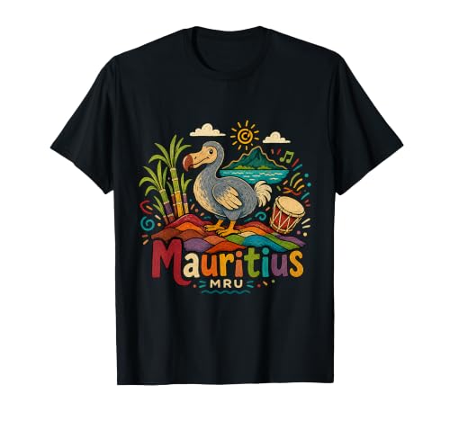 Hand Drawn Mauritius Travel Souvenir Landmark Gift T-Shirt