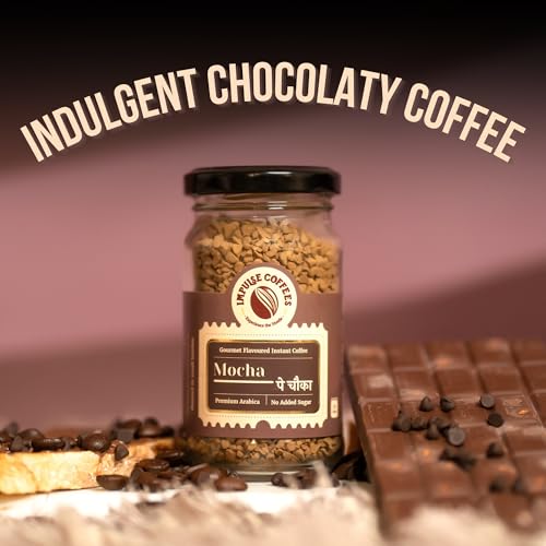 Image of Impulse Coffees Mocha Pe Chauka Instant Coffee Powder | Premium Rich Mocha Flavour with Strong Taste & Cafe-Style Aroma | Perfect Morning Starter & Flavoured Coffee Experience at Home | 50Gms