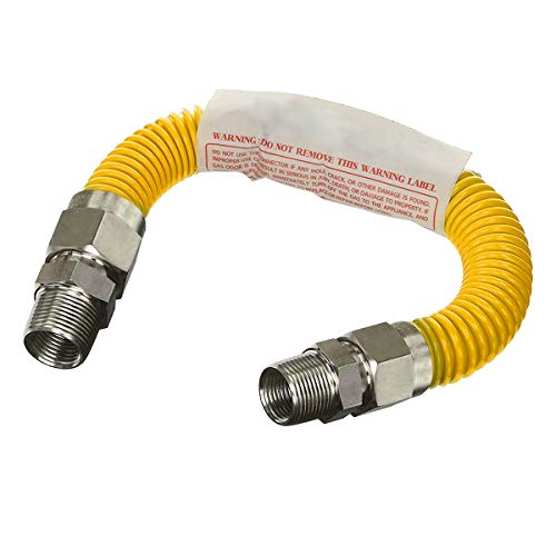Flextron FTGC-YC38-24D 24 Inch Flexible Epoxy Coated Gas Dryer Connector with 1/2 Inch