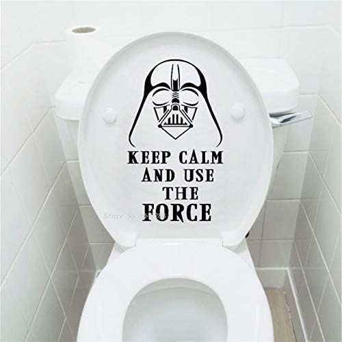 YANSHAN The Mysterious Power Toilet Seat Decal And Graphics Darth Vader Bathroom Toilet Restroom Sticker Classic Decoration GA046 (Color : LL008, Size : Black)