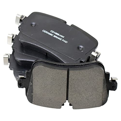 TRQ Rear Ceramic Brake Pad Set Includes Contact Point Grease and Hardware Compatible with 2019-20 Audi A8 2019 e-tron Quattro with 350mm Diameter Rear Rotors Models by TRQ - Image 4