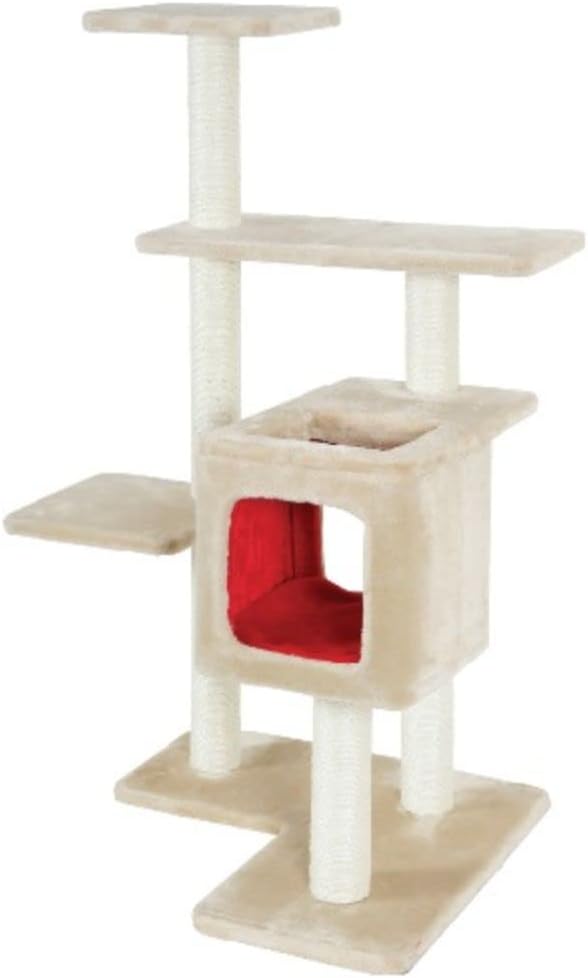 Zolux Cat Tree with Scratching Cube/Kennel Beige 60 x 77 x 116 cm