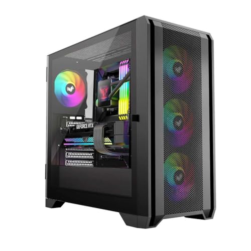 iONZ GE336F V2 XL - PC Gaming Case, Tempered Glass - Mid Tower, Airflow Front, EATX | Top I/O Type C...