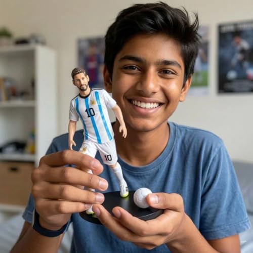 Image of Blue Aura Football Star Action Figure Height-17cm Collectible Figurine | Mssi- Ball