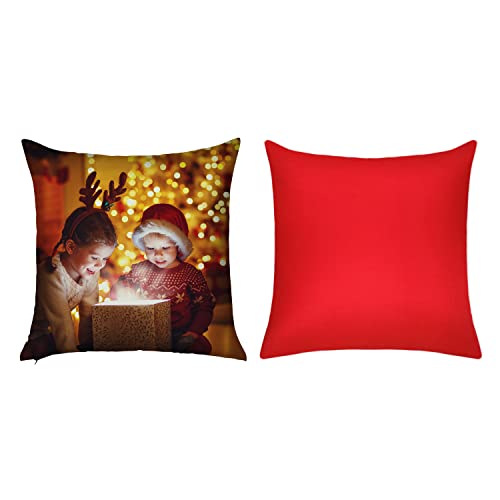 Coddsmz Lot de 2 housses de coussin vierges à sublimation avec fermeture éclair dissimulée - 45,7 x 45,7 cm Cover