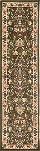 Unique Loom Sialk Hill Collection Area Rug - Washington (2' 2" x 8' 2" Runner Green/Hunter Green)