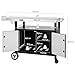 Royal Gourmet Grillwagen mit Klappbarem Seitentisch Grilltisch mit Handtuchgriff, Unterschrank, Grill Trolley mit Edelstahl Tischplatte, Servierwagen mit Rollen