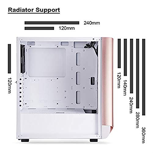 Image of Silver Stone SETA A1 ATX Micro-ATX Mini-ITX Mid Tower Computer Case with Addressable RGB Lighting Tempered Glass Side Panel and Two 200mm Fans(SST-SEA1GW-G), Rose Pink /White