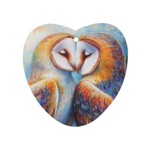 Owls Couple Car Air Freshener Hanging Aromatherapy Tablets for Car Accessories Love form