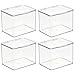 mDesign Plastic Bathroom Storage Organizer Box with Hinge Lid for Closet, Shelf, Cupboard, or Vanity, Hold Medicine, Soap, Lotion, Cotton Swabs, Masks, Styling Tools, Lumiere Collection, 4 Pack, Clear