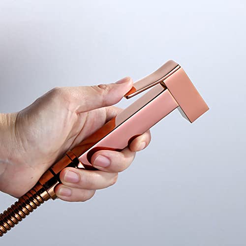 Rociador de pañales de tela para bebés de mano oro rosa kit de ducha de bidé 7