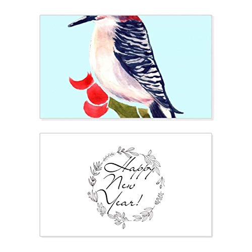 Tarjeta conmemorativa de Año Nuevo Bird Animal Magpie, acabado artístico exclusivo