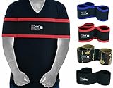 EVO Fitness Gym Bench Press Slingshot Push up Power Weight lifting Strength Workout Training (Small, Black/Red)