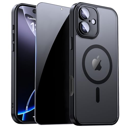 Image of for iPhone 16 Case with Privacy Screen Protector, Black
