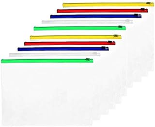 TIDY 4 U 12pcs Plastic Wallets A4 Zipped Folders for Paperwork Ziplock Bags Transparent Zip Lock Bags for A4 Paper Clear Plastic Bags for Your Important Documents.