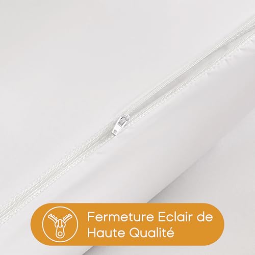 Housse de coussin 65x65cm coton super doux hypoallergénique