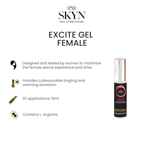 Astroglide Lube Plus Libido (2.5oz) and SKYN Excite Female Sexual Stimulating Gel (0.5oz) - Arousal Lubricants and Gels Heighten Pleasure and Sensation for Women