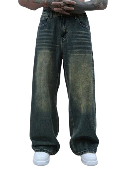 nucouths Men Whisker Straight Fit Mid Rise Denim Jeans (GREENTINT)-picture-25