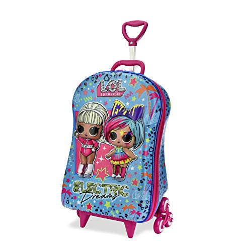 Mochila Escolar 3D com 6 Rodinhas LOL Electric - Maxtoy