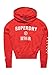 Superdry Felpa da donna con cappuccio Code CORE Sport Crop Box Hood Hyper Fire Coral, rosso, taglia: S