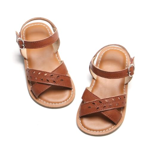 Image of Felix & Flora Toddler Girl Sandals - Little Girl Easter Dress Shoes Lightweight Open Toe Beach Holiday Flats