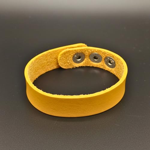 Image of THE MEN THING BLAZEFIT STRAP - 18mm Genuine Leather Bracelet with Stainless Steel Stud Button Closure for Men & Boys (6.6 /7.1 /7.6 inch)