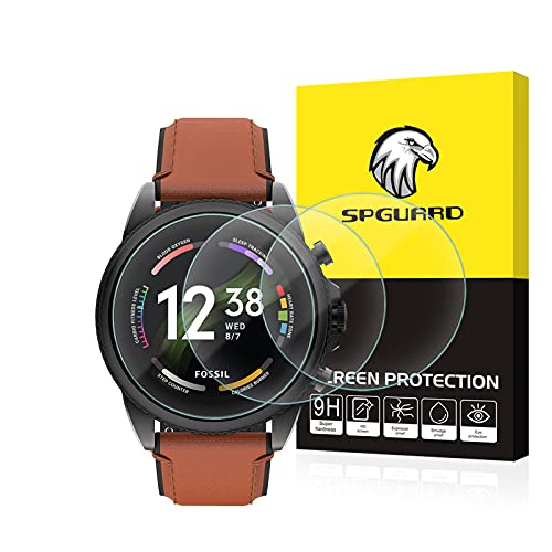 SPGUARD Compatible with Fossil Gen 6 44mm Fossil Men s Gen 5E 44mm Fossil Gen 5 Carlyle Screen Protector,3 Pack Tempered Glass Screen Protector for Fossil Gen 6 Smartwatch 44mm