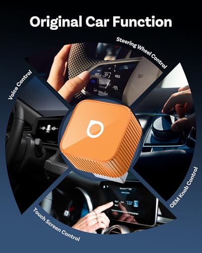 Image of OTTOCAST Mini Cube 3.0 Wireless CarPlay & Android Auto Adapter 2026- Plug & Play, Fast Auto-Reconnect (Orange)
