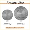 Tujoe 2 Pcs Simmer Plate for Gas Stove 11 Inches and 9.5 Inches Fast Defrosting Tray Round Stove Diffuser Heat Conduction Plate with Anti Scalding Handle for Electric Pot Cookware Protection #1