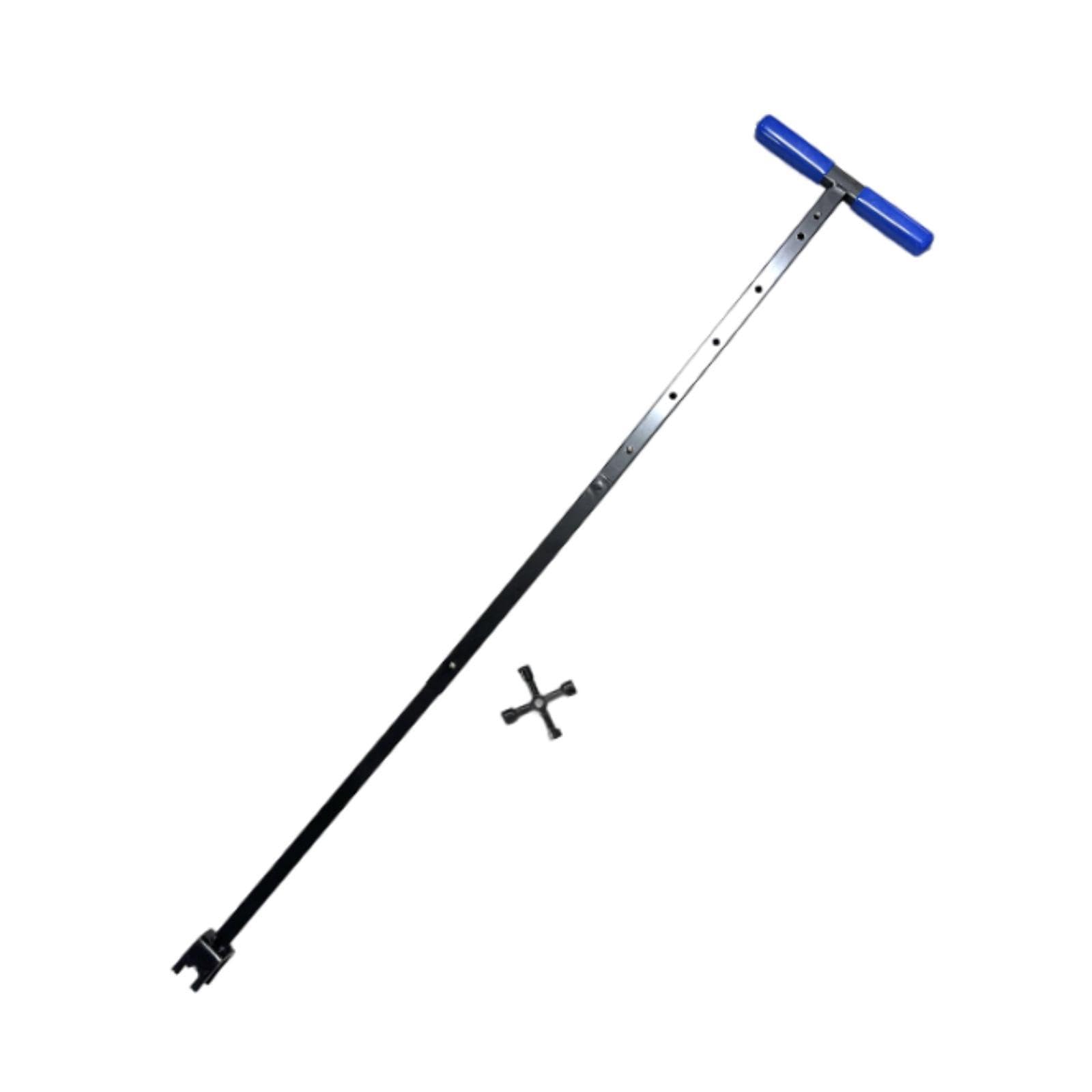 2 Piezas Llave de Medidor de Agua con Mango en T Llave Ajustable Multifuncional Herramienta para Abrir Y Cerrar Válvulas Fabricada en Acero Resistente, Azul Telescópico