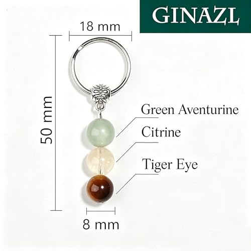Image of GINAZL Natural Crystals Keychain Gift for New Beginnings, New Beginnings Gifts for Coworker Anxiety Relief Keychain for Women