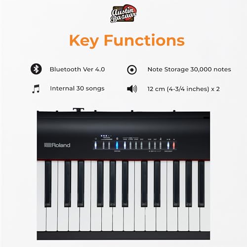Image of Roland FP-30X 88-Key Digital Piano - Black Bundle with KSC-70 Stand, KPD-70 Three Pedal Unit, Bench, Online Lessons, Austin Bazaar Instructional DVD, and Polishing Cloth