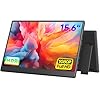 Portable Monitor 15.6-inch FHD 1080P Ultra-Slim Travel External Monitor HDR IPS Gaming Display with Kickstand &Speakers USB-C HDMI Plug&Play，for Laptop PC Phone PS4/5 Xbox Switch