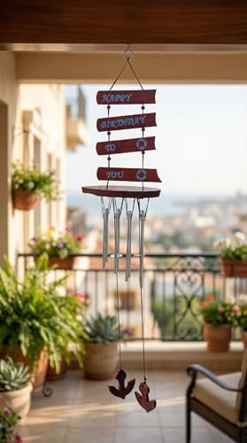 Image of numeroastro Hanging Wind Chime for Positive Energy for Home and Balcony Decor with Melody Sound (8 Pipes) (22 Inches Approx) (1 Pc)