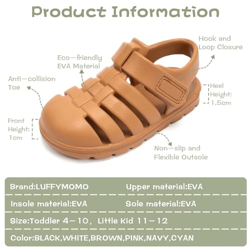 Image of Luffymomo Unisex Kids Closed Toe EVA Sandals | Boys Girls Summer Sport Lightweight Sandal,Outdoor Water Shoes