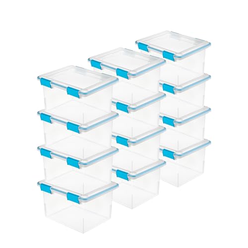 Image of Sterilite Gasket Storage Box with Lids for Home & Office, 32 Quart, 12-Pack