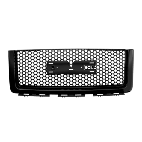 Armordillo Round Hole Mesh Style Front Grille|Compatible With 2007-2013 GMC Sierra 1500|8720721|Piano Black|Front Hood Bumper Grille by ARMORDILLO - Used condition - US$97.77