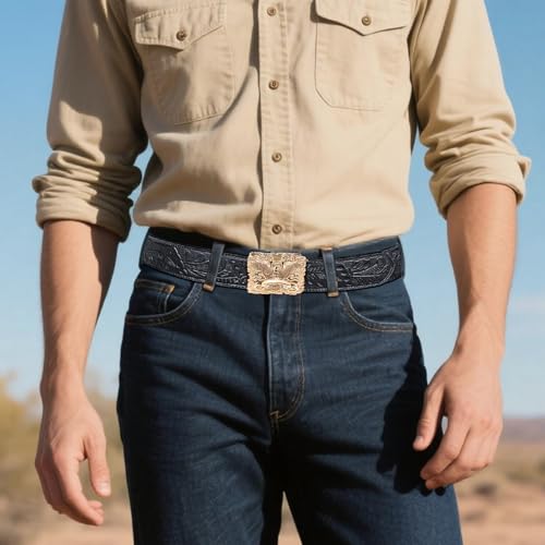 Image of Dubulle Designer Men's Belts, Ratchet Leather Sliding Buckle Dress Belt