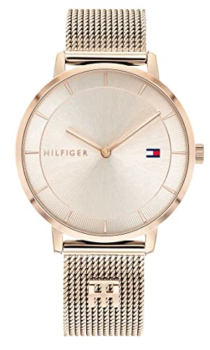 Tommy Hilfiger Reloj Analógico de Cuarzo para Mujer con Correa de Malla de Acero Inoxidable de Oro Rosa - 1782287 Tommy Hilfiger Reloj Analógico de Cuarzo para Mujer con Correa de Malla de Acero Inoxidable de Oro Rosa - 1782287