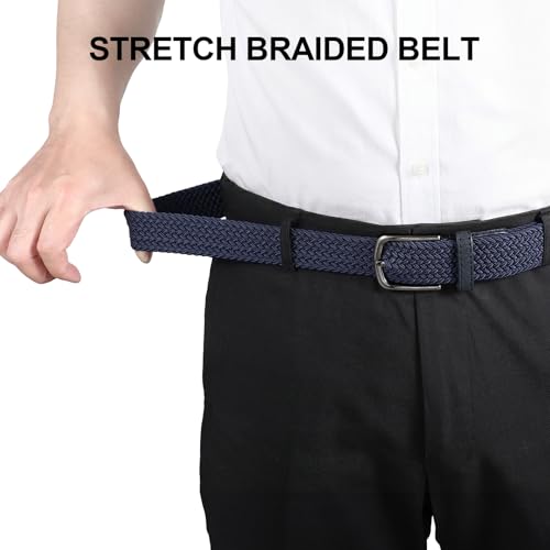 Image of Mens Elastic Braided Belt Stretch Woven Web Belt for Golf Pants Jeans Shorts Casual