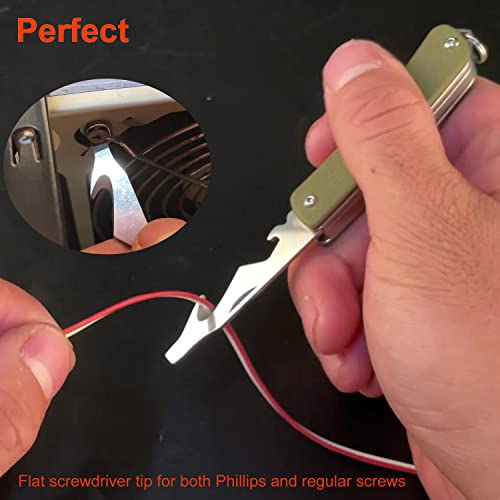 Image of Ruike Keychain Small Pocket Knife Multitool 6 in 1,12C27 Steel,G10,EDC Army