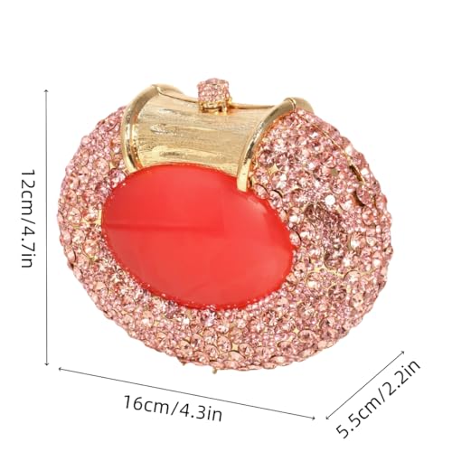 Image of UMREN Women Crystal Oval Shell Evening Purse Bags Luxury Rhinestone Clutch Unique Gems Handbag Bridal Wedding Shoulder Bag
