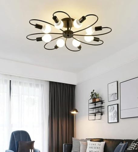 Image of LED Chandelier for Dining Table, Height-Adjustable Hanging Lamp for Breakfast Table, Hanging Light for Home Decoration (CH01 BK)