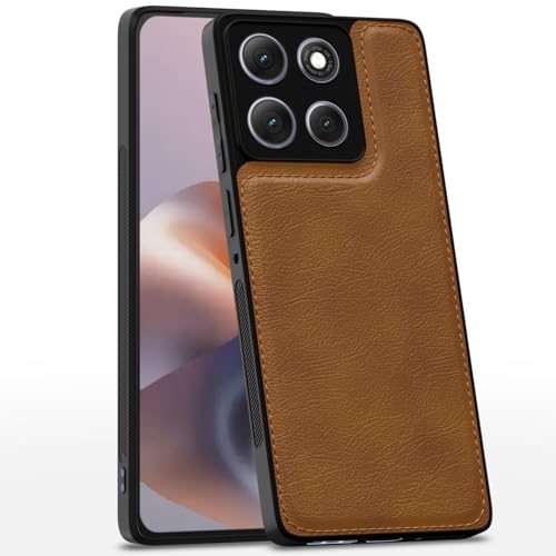 Image of Outlouders Back Cover for Motorola Moto G86 Power 5G | Full Camera Protection | Super Soft-Touch | Raised Edges | Flexible Pu Leather | Bumper Case (Brown)