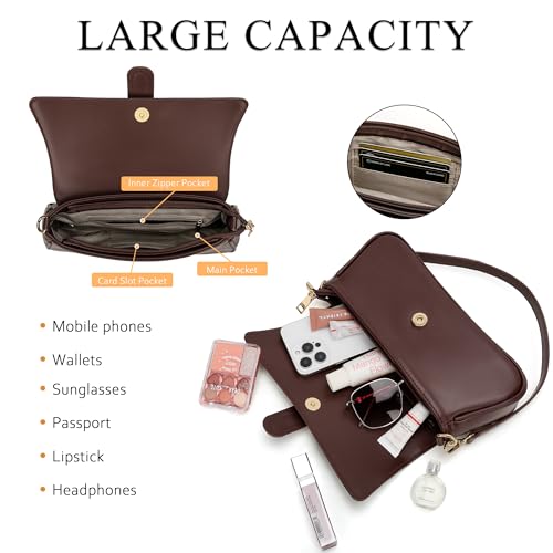 Image of KKXIU Shoulder Bag for Women Small Hobo Handbag Mini Retro Clutch Purses