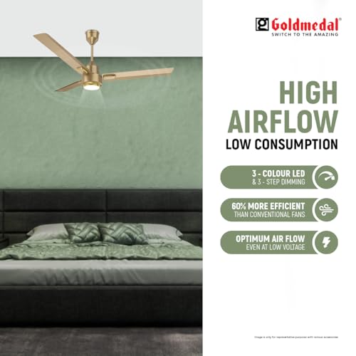Image of Goldmedal Opus Aura Lux BLDC Ceiling Fan 1200mm With Remote|High Speed
