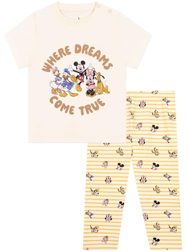 Disney T-Shirt Vestiti Ragazzo Avec Mickey Mouse, 2 Pièces Ensemble Bébé Avec Pantalon Et Tee Shirt Enfant Garcon, 0-3 Mois