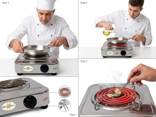Image of Stainless Steel 2000 Watt Induction Cooktop Electric Stove Without Gas for Kitchen Energy Efficient Induction Chulha for All Utensils Compact Hot Plate for Daily Cooking